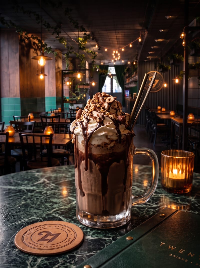 Len espresso- och chokladcocktail med sammetslent skum